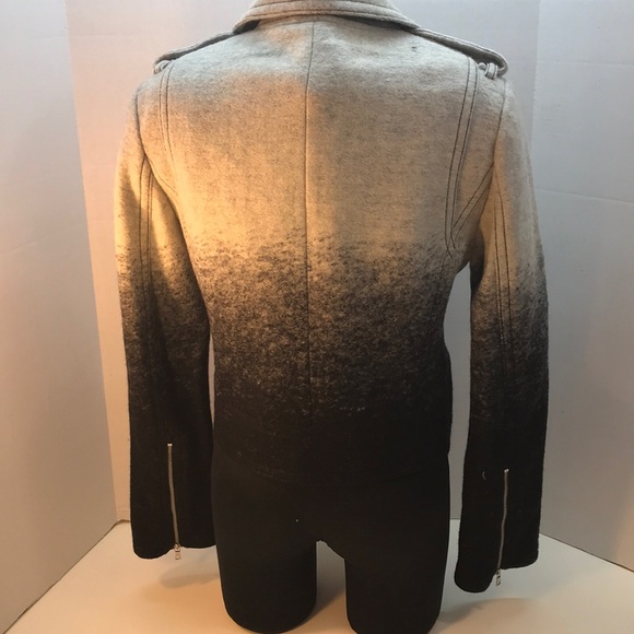 NWT GAP White, Gray & Black Ombre Moto Jacket – Size M - Picture 5 of 8